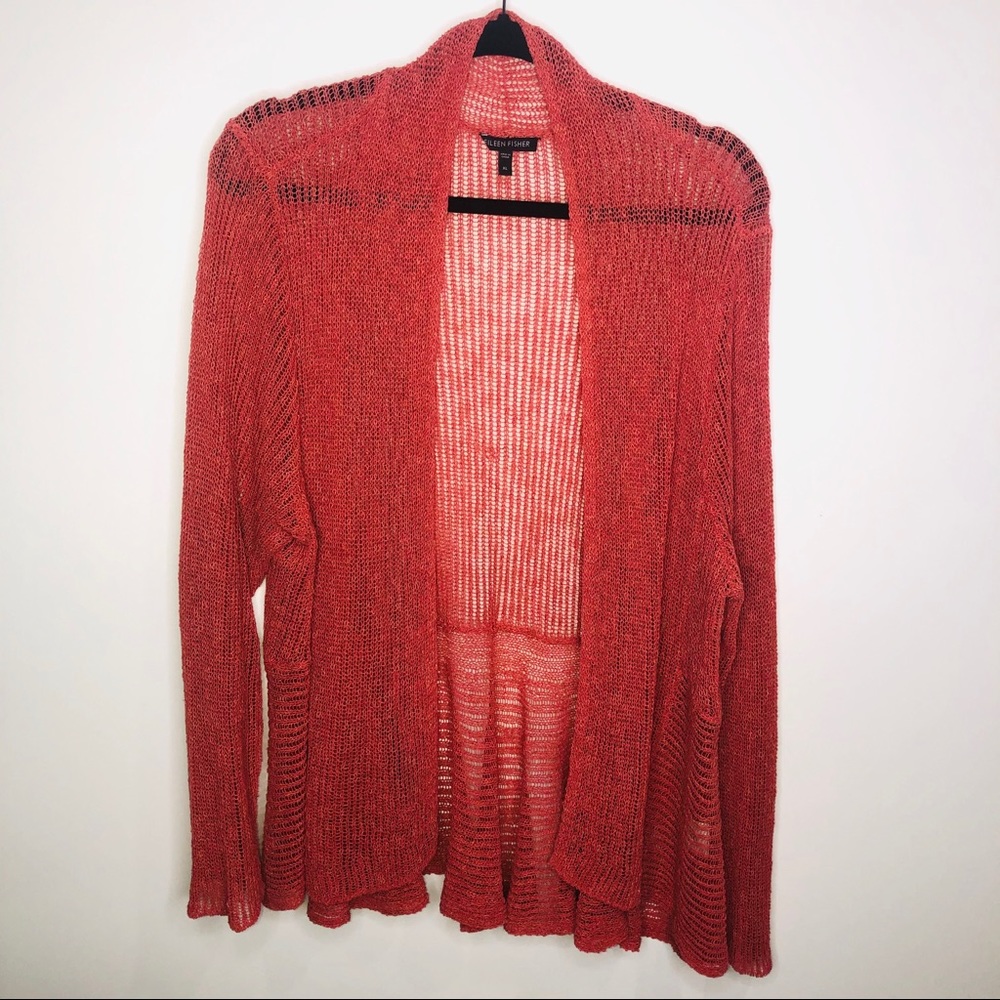 Eileen Fisher Linen Blend Cardigan Size XL